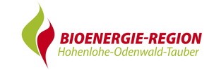 Logo der Bioenergie-Region Hohenlohe-Odenwald-Tauber in rot und grün.