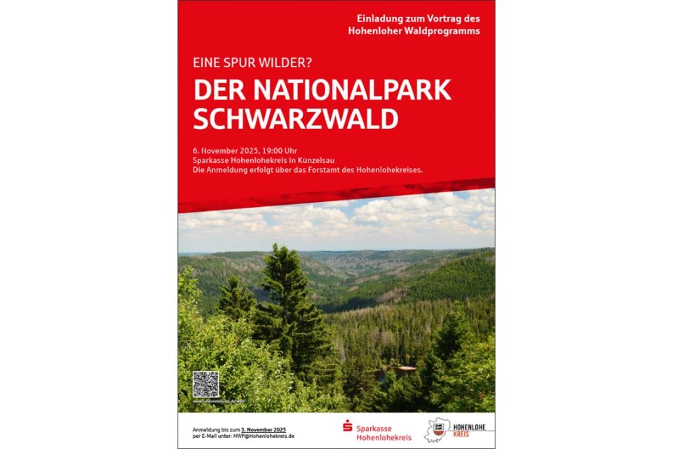 Plakat in rot-weiß mit Titel und Veranstaltungsinformationen.