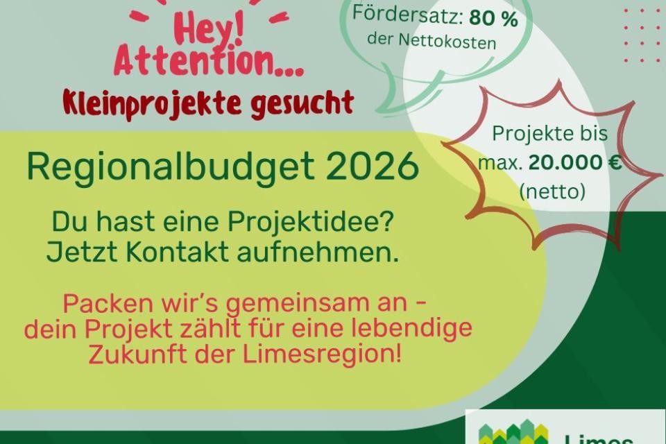 Farbenfrohes Plakat zum Regionalbudget 2026