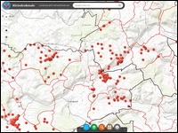 Screenshot einer Landkarte mit roten Punkten