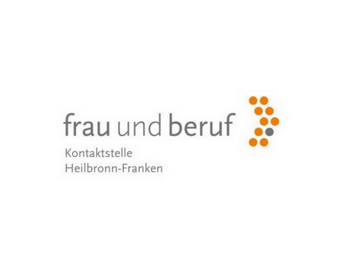 Logo der Kontaktstelle Frau und Beruf. Graue Schrift: Heilbronn-Franken