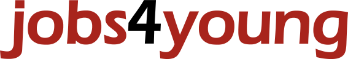 Logo: Jobs4young, Schriftzug in rot und schwarz
