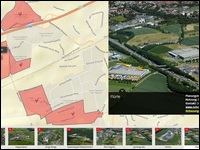 Screenshot einer Landkarte mit aktuellem Luftbild